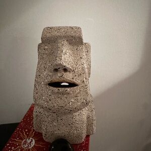 🗿Stone Moai Sculpture cone incense holder 🗿